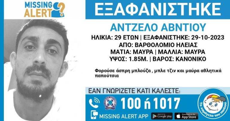 "Χαμόγελο του Παιδιού": Αναζητείται 29χρονος που τελευταία φορά εθεάθη στην περιοχή του Βαρθολομιού