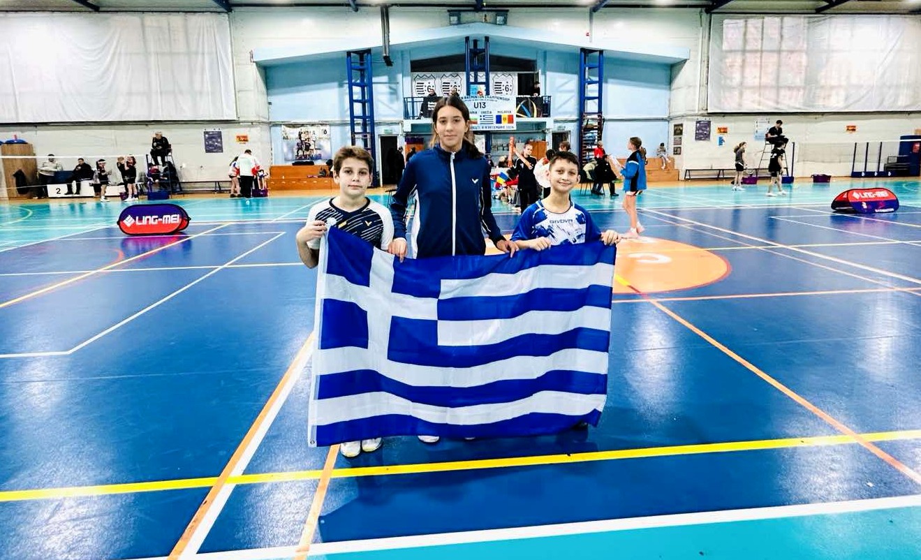 Τρείς νεαροί Πυργιώτες πρωταθλητές (U13) στο Βουκουρέστι με την Εθνική Ελλάδας Μπάντμιντον!