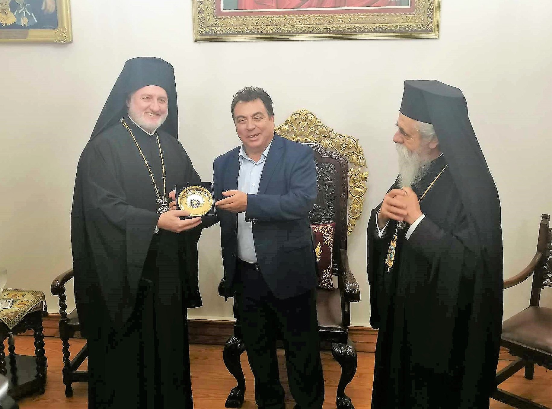 Πύργος: Συνάντηση του Αρχιεπισκόπου Αμερικής Ελπιδοφόρου με τον δήμαρχο Παναγιώτη Αντωνακόπουλο