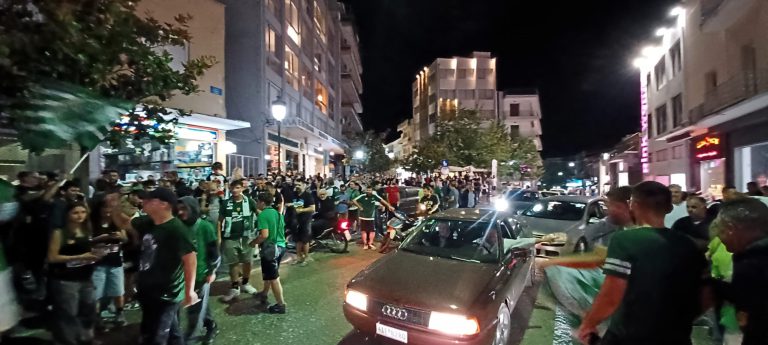 Πύργος: Tρελό γλέντι για το 7ο αστέρι από τους οπαδούς του Παναθηναϊκού (video-pics)