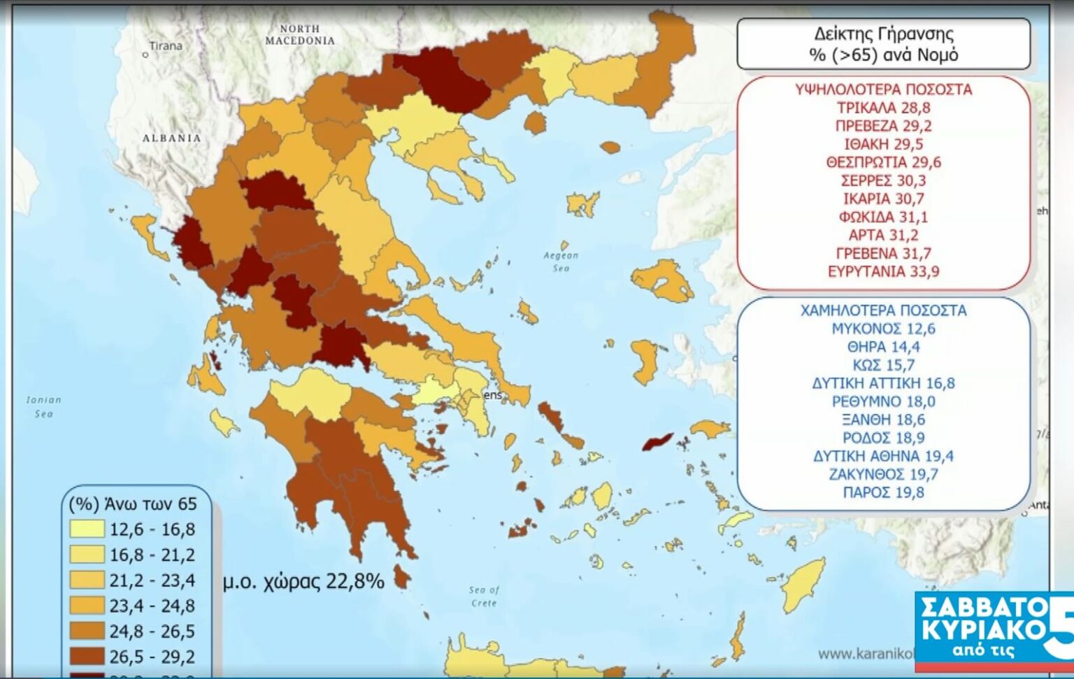 Ηλεία: Σχεδόν ένας στους τέσσερεις κατοίκους είναι άνω των 65 ετών! (χάρτης)